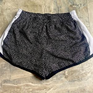 cute black and white work out shorts